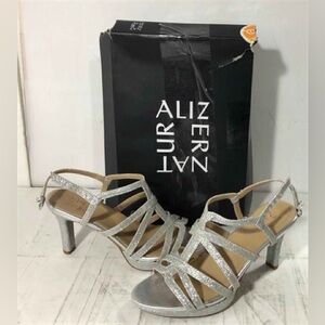Naturalizer Women's Baylor Dress Sandals Silver Glitter Size 7.5 M